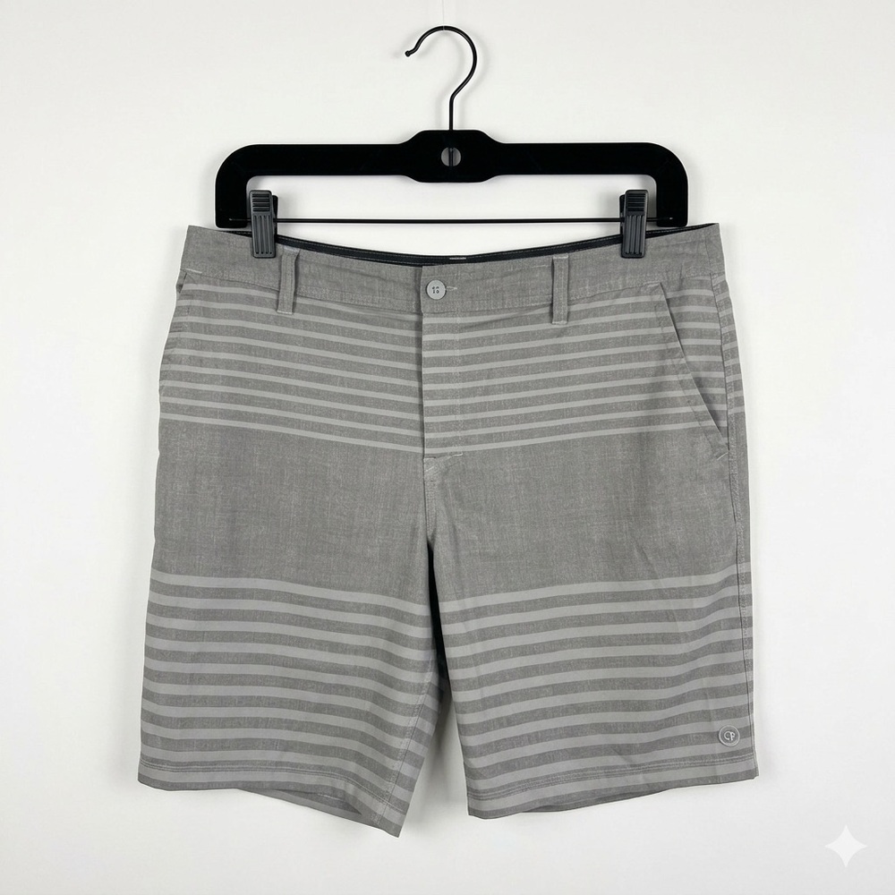 Hang Ten Light Gray Casual Shorts with Logo Button 40
